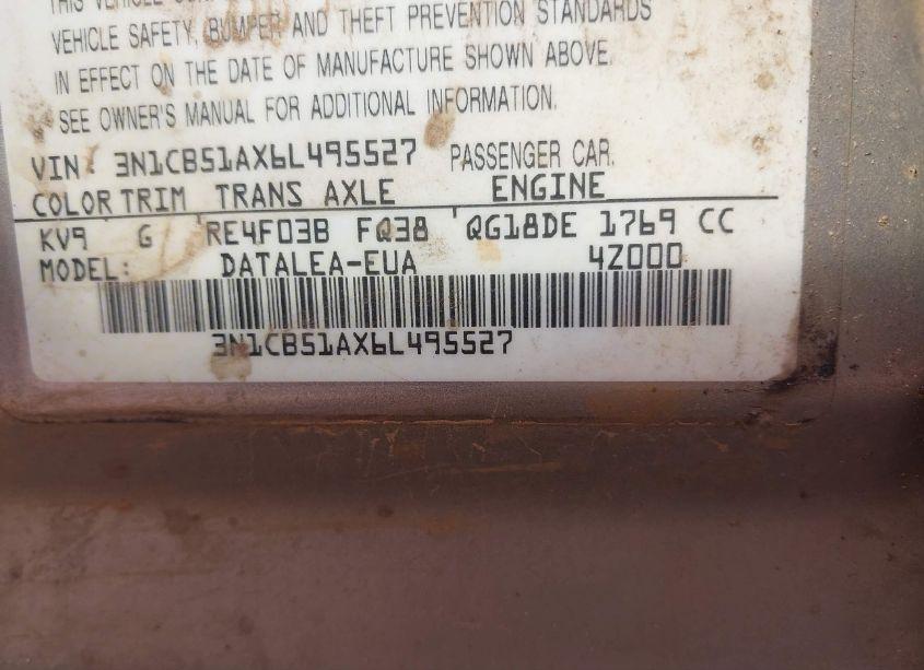 Photo 9 of 2006 Nissan Sentra 1.8S (VIN 3N1CB51AX6L495527)