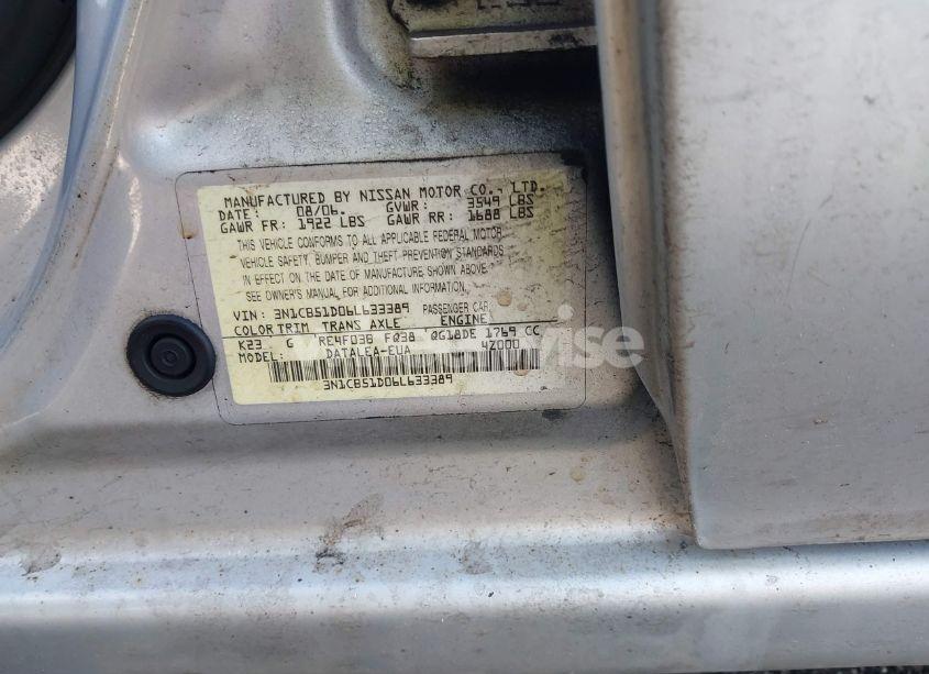 Photo 9 of 2006 Nissan Sentra 1.8S (VIN 3N1CB51D06L633389)