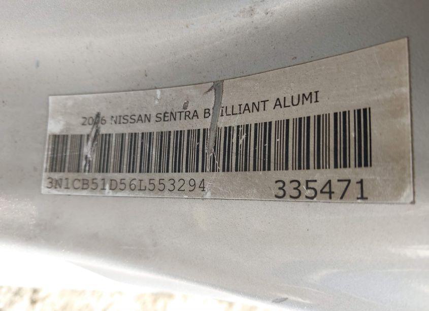 Photo 9 of 2006 Nissan Sentra 1.8S (VIN 3N1CB51D56L553294)