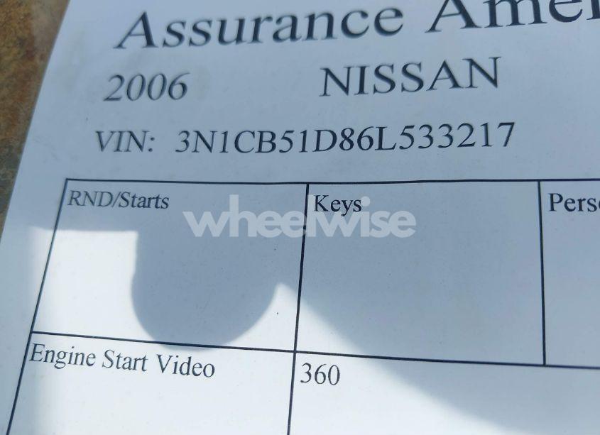 Photo 9 of 2006 Nissan Sentra 1.8S (VIN 3N1CB51D86L533217)