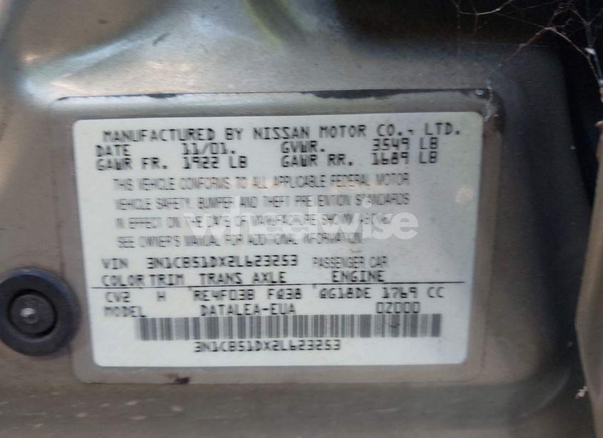 Photo 9 of 2002 Nissan Sentra GXE (VIN 3N1CB51DX2L623253)