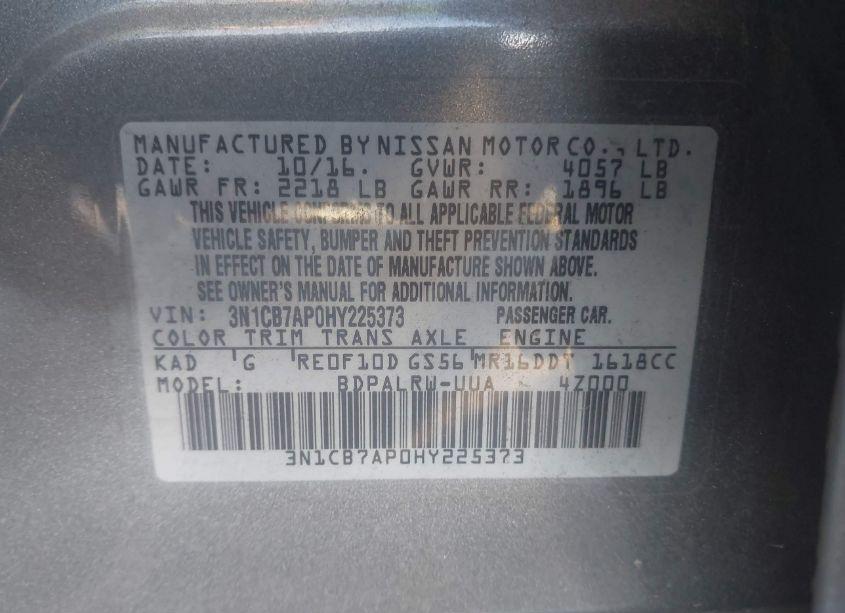 Photo 9 of 2017 Nissan Sentra SR TURBO (VIN 3N1CB7AP0HY225373)