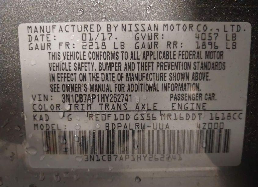 Photo 9 of 2017 Nissan Sentra SR TURBO (VIN 3N1CB7AP1HY262741)