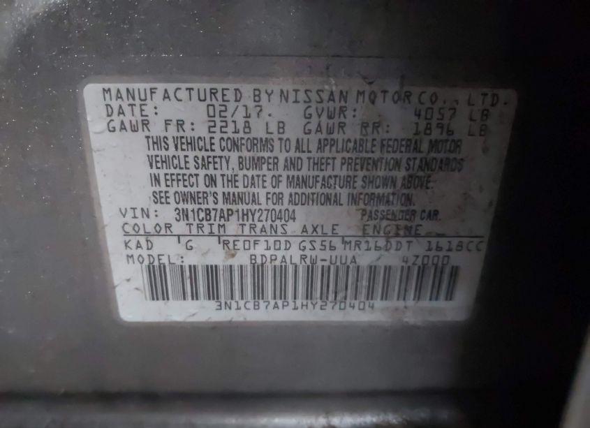 Photo 9 of 2017 Nissan Sentra SR TURBO (VIN 3N1CB7AP1HY270404)