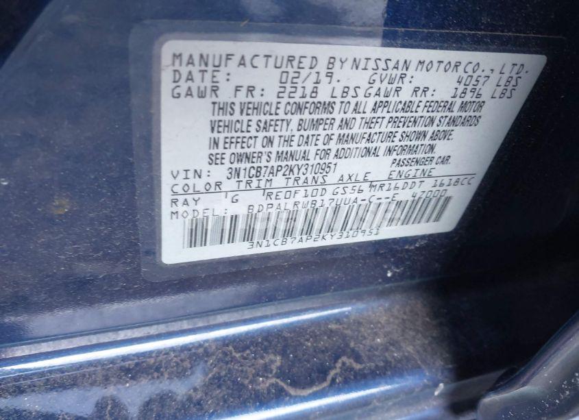 Photo 9 of 2019 Nissan Sentra SR TURBO (VIN 3N1CB7AP2KY310951)