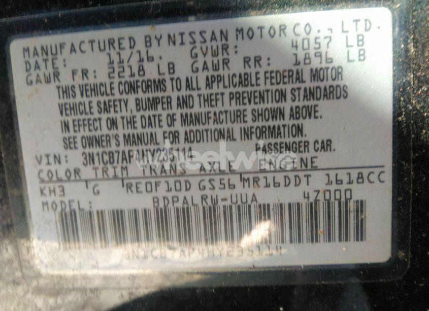 Photo 9 of 2017 Nissan Sentra SR TURBO (VIN 3N1CB7AP4HY235114)