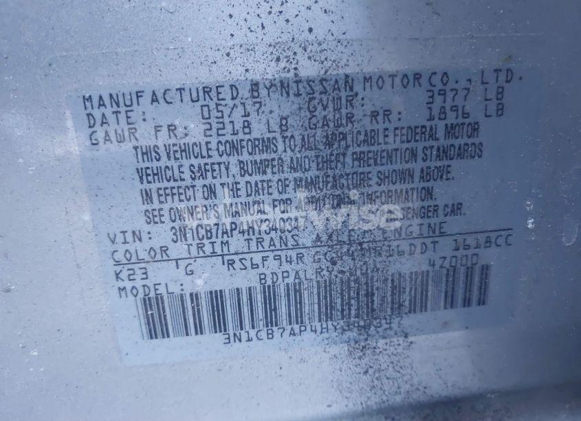 Photo 9 of 2017 Nissan Sentra SR TURBO (VIN 3N1CB7AP4HY340347)