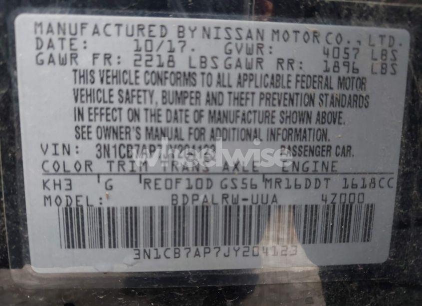 Photo 9 of 2018 Nissan Sentra SR TURBO (VIN 3N1CB7AP7JY204123)