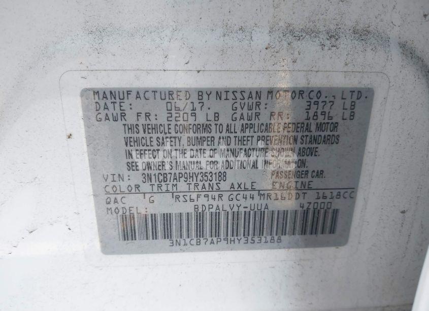 Photo 9 of 2017 Nissan Sentra NISMO (VIN 3N1CB7AP9HY353188)