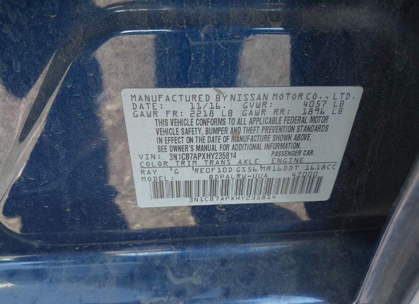 Photo 9 of 2017 Nissan Sentra SR TURBO (VIN 3N1CB7APXHY235814)