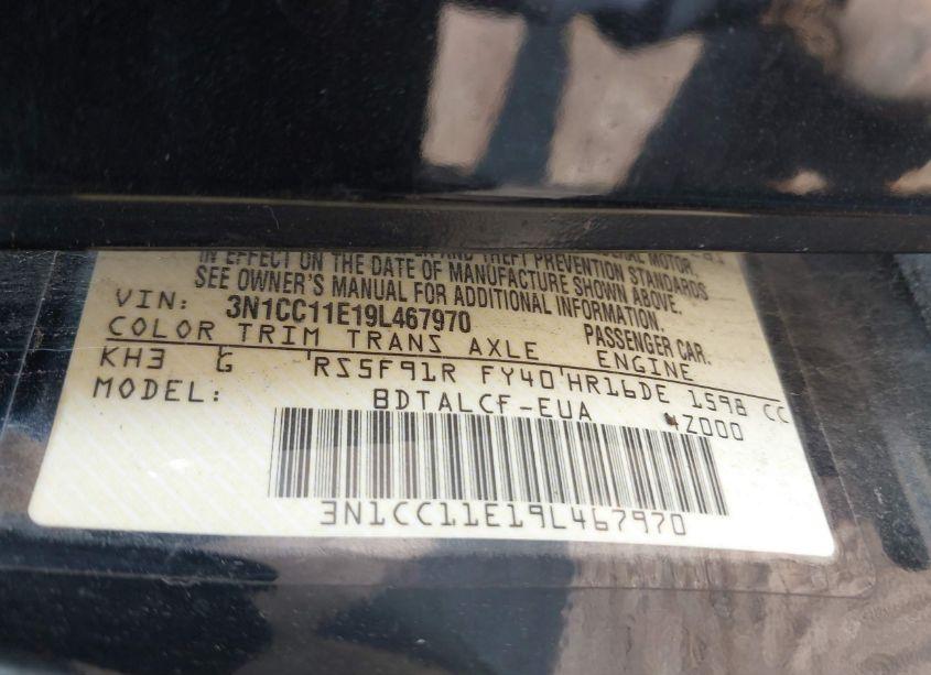 Photo 9 of 2009 Nissan Versa 1.6 (VIN 3N1CC11E19L467970)