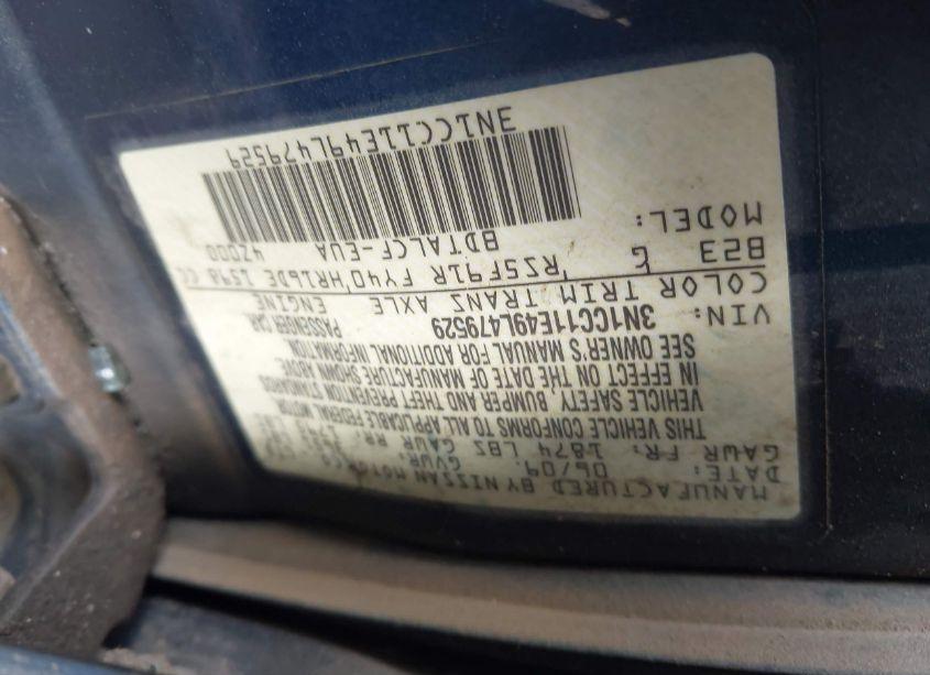 Photo 9 of 2009 Nissan Versa 1.6 (VIN 3N1CC11E49L479529)
