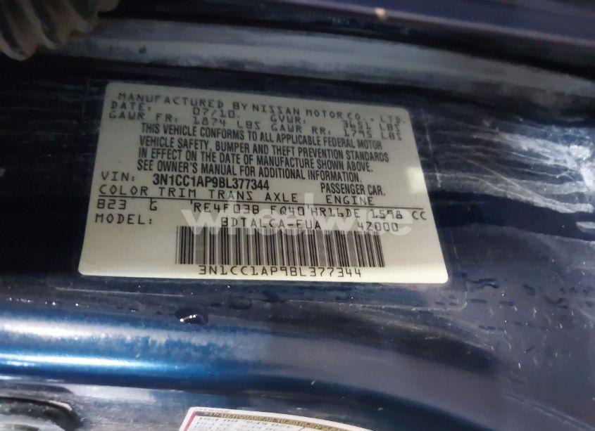 Photo 9 of 2011 Nissan Versa 1.6 (VIN 3N1CC1AP9BL377344)