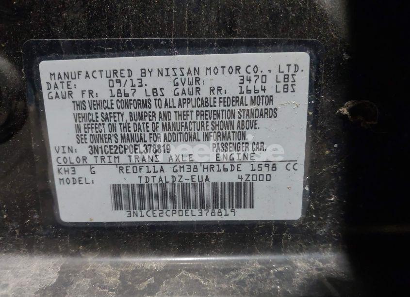 Photo 9 of 2014 Nissan Versa NOTE SV (VIN 3N1CE2CP0EL378819)