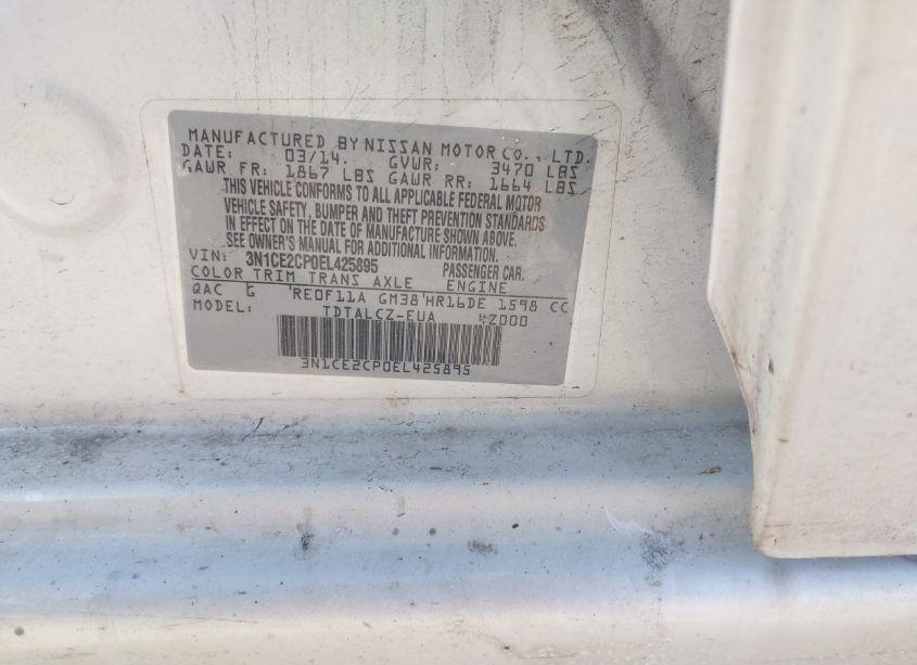 Photo 9 of 2014 Nissan Versa NOTE S PLUS (VIN 3N1CE2CP0EL425895)
