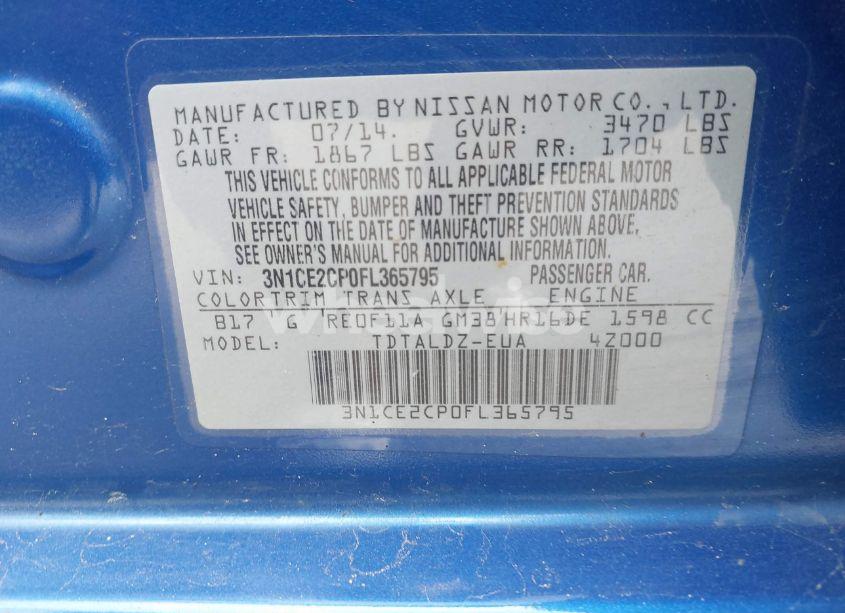 Photo 9 of 2015 Nissan Versa NOTE SV (VIN 3N1CE2CP0FL365795)