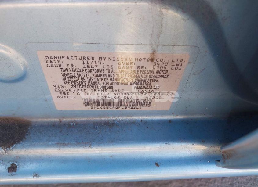 Photo 9 of 2015 Nissan Versa NOTE S PLUS (VIN 3N1CE2CP0FL398568)