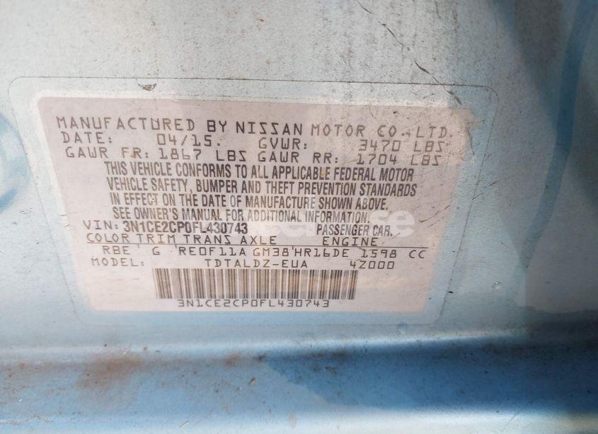 Photo 9 of 2015 Nissan Versa NOTE SV (VIN 3N1CE2CP0FL430743)