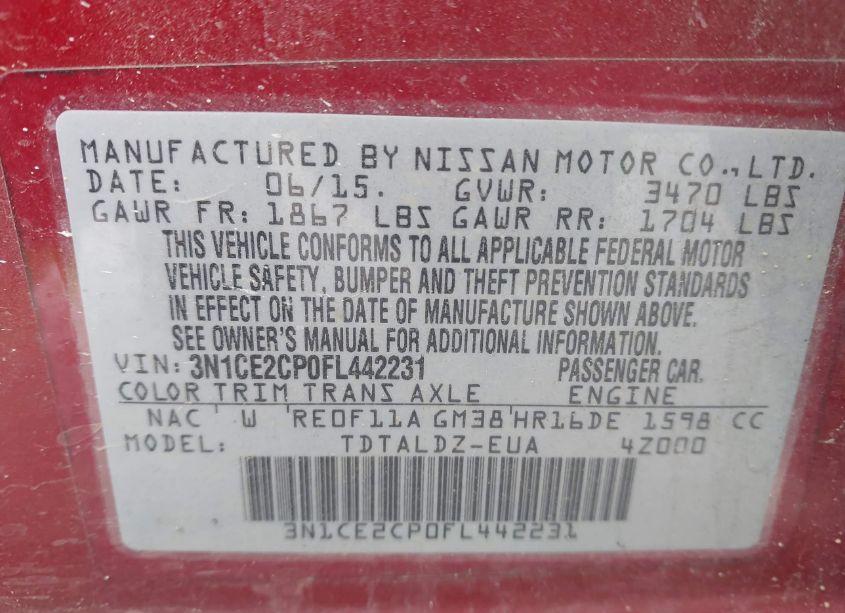 Photo 9 of 2015 Nissan Versa NOTE SV (VIN 3N1CE2CP0FL442231)