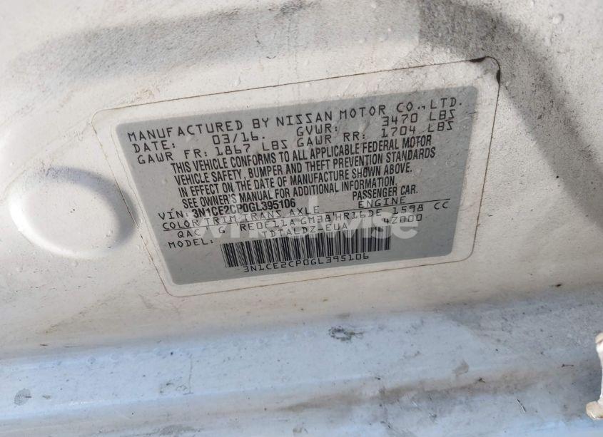 Photo 9 of 2016 Nissan Versa NOTE SV (VIN 3N1CE2CP0GL395106)