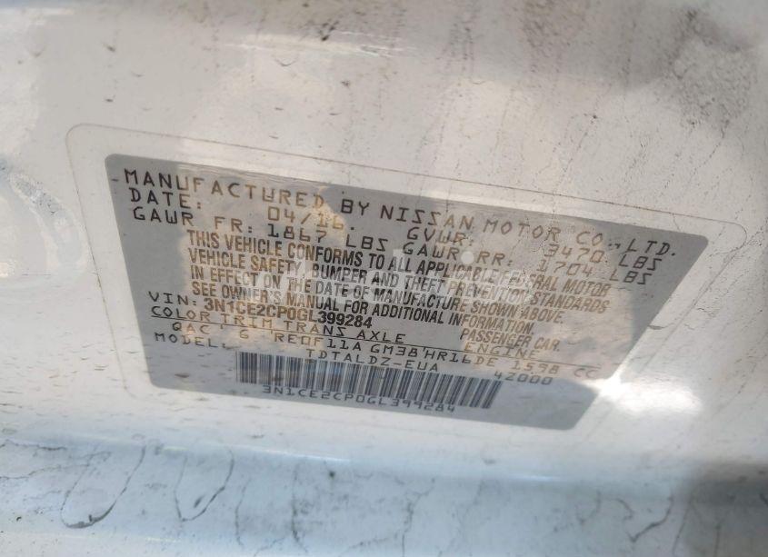 Photo 9 of 2016 Nissan Versa NOTE SV (VIN 3N1CE2CP0GL399284)