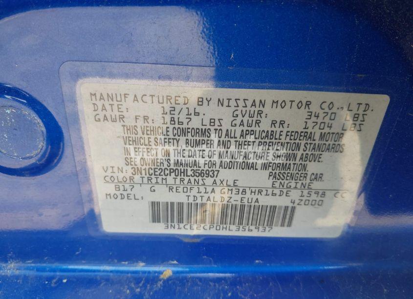 Photo 9 of 2017 Nissan Versa NOTE SV (VIN 3N1CE2CP0HL356937)