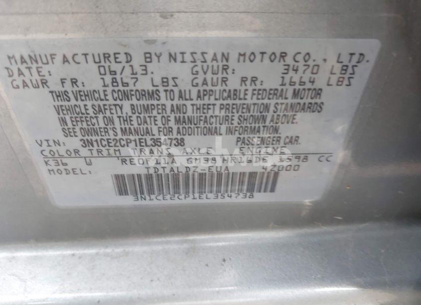 Photo 9 of 2014 Nissan Versa NOTE SV (VIN 3N1CE2CP1EL354738)