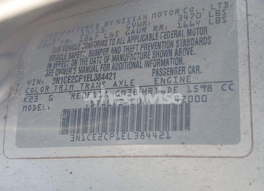 Photo 9 of 2014 Nissan Versa NOTE SV (VIN 3N1CE2CP1EL384421)