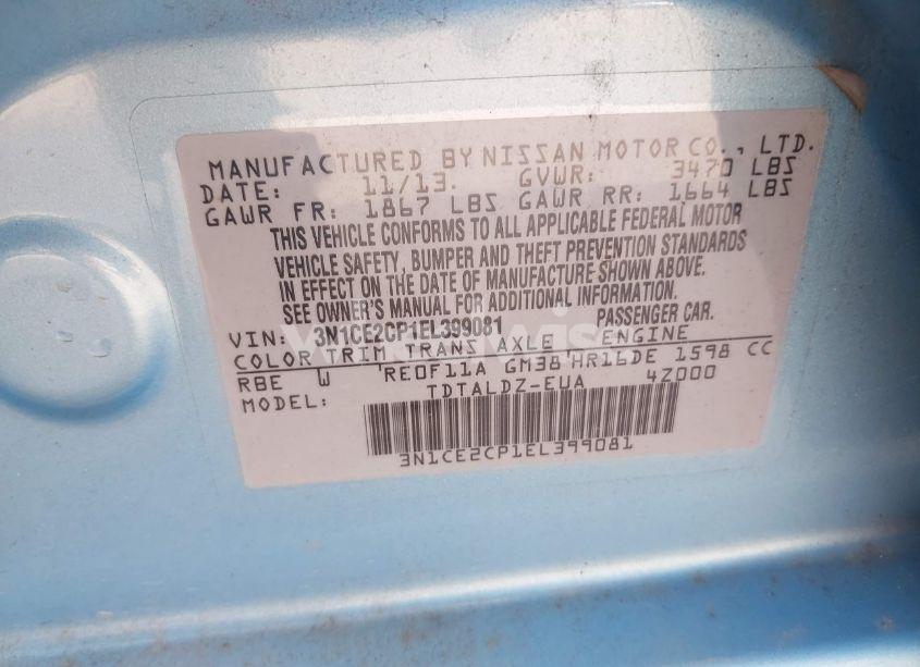 Photo 9 of 2014 Nissan Versa NOTE SV (VIN 3N1CE2CP1EL399081)