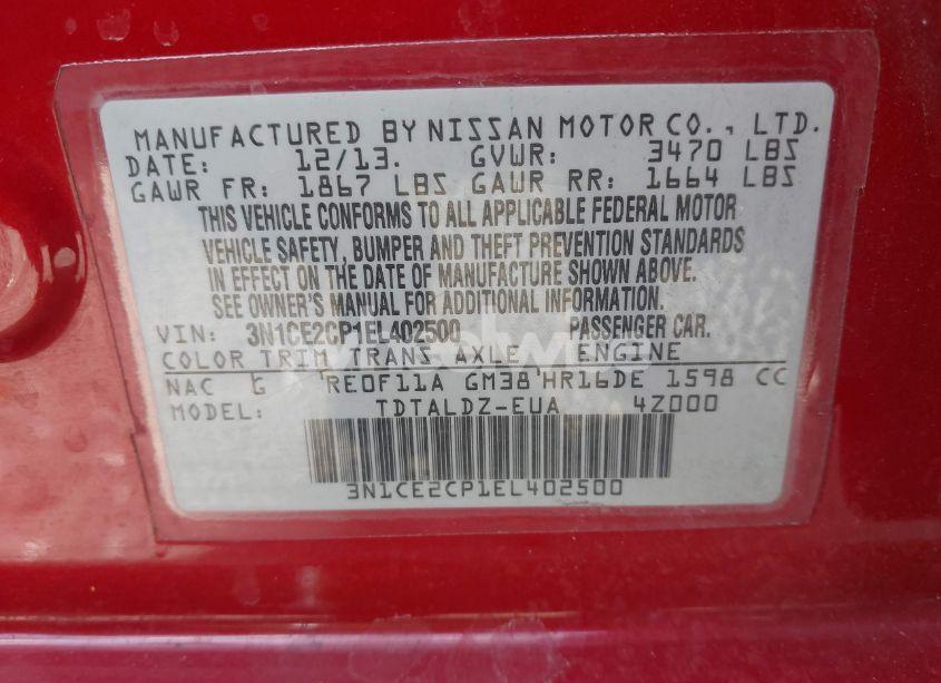 Photo 9 of 2014 Nissan Versa NOTE SV (VIN 3N1CE2CP1EL402500)