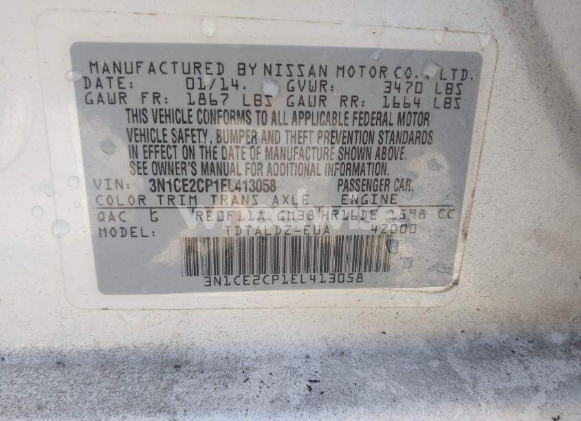 Photo 9 of 2014 Nissan Versa NOTE S (SR)/S PLUS/SV (VIN 3N1CE2CP1EL413058)