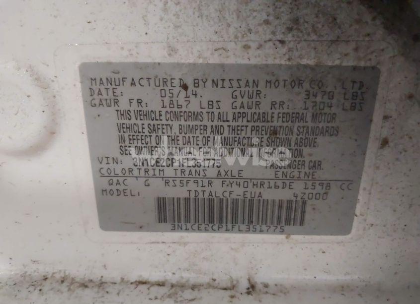 Photo 9 of 2015 Nissan Versa NOTE S (SR) (VIN 3N1CE2CP1FL351775)