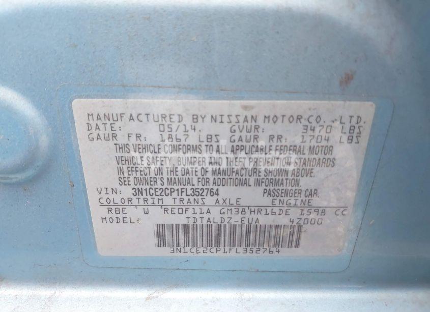 Photo 9 of 2015 Nissan Versa NOTE (VIN 3N1CE2CP1FL352764)