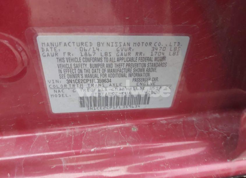 Photo 9 of 2015 Nissan Versa NOTE SR (VIN 3N1CE2CP1FL359634)