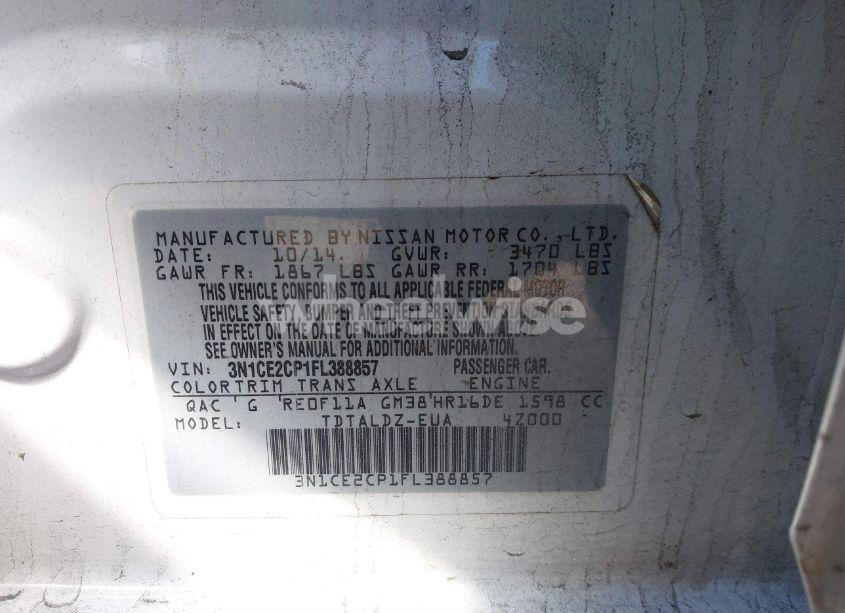 Photo 9 of 2015 Nissan Versa NOTE SV (VIN 3N1CE2CP1FL388857)