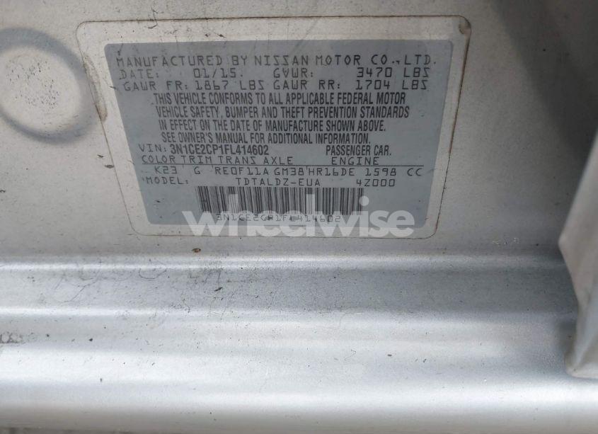 Photo 9 of 2015 Nissan Versa NOTE S (SR)/S PLUS/SL/SR/SV (VIN 3N1CE2CP1FL414602)