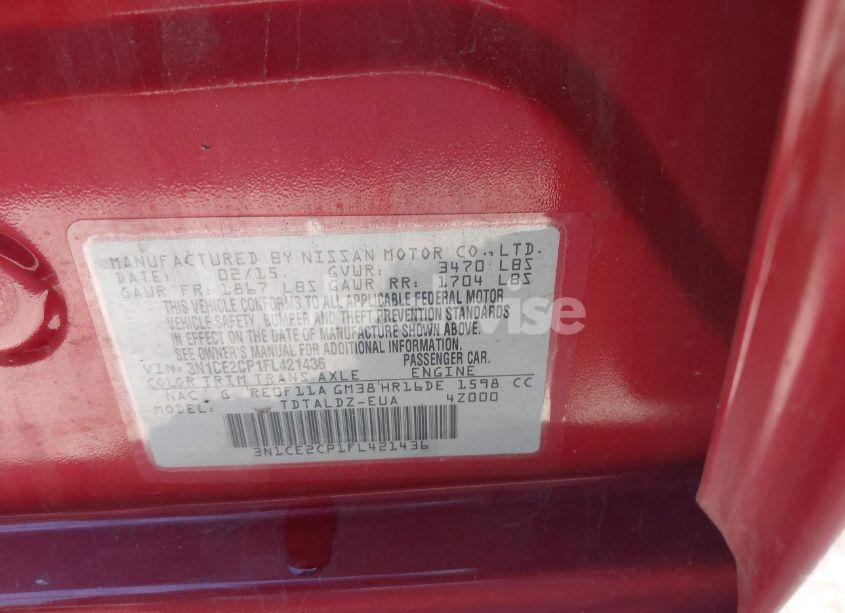 Photo 9 of 2015 Nissan Versa NOTE S (SR)/S PLUS/SL/SR/SV (VIN 3N1CE2CP1FL421436)