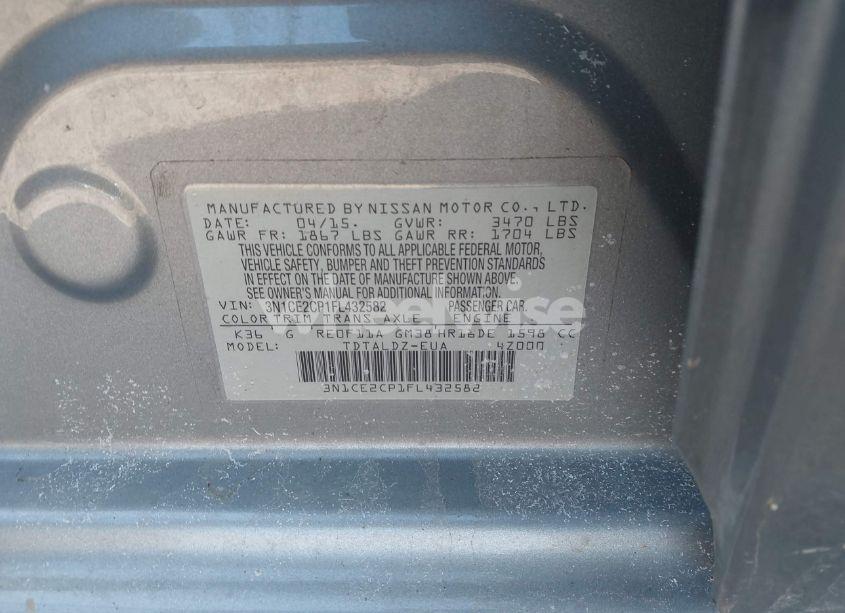 Photo 9 of 2015 Nissan Versa NOTE SV (VIN 3N1CE2CP1FL432582)