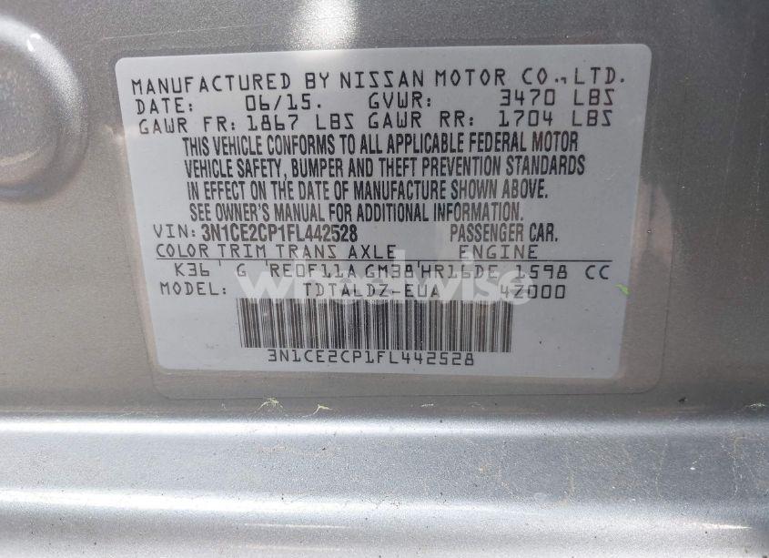 Photo 9 of 2015 Nissan Versa NOTE SV (VIN 3N1CE2CP1FL442528)