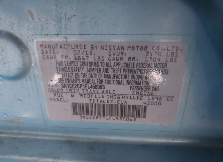 Photo 9 of 2015 Nissan Versa NOTE SV (VIN 3N1CE2CP1FL450063)