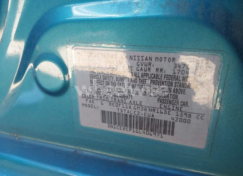 Photo 9 of 2016 Nissan Versa NOTE S PLUS (VIN 3N1CE2CP1GL406971)