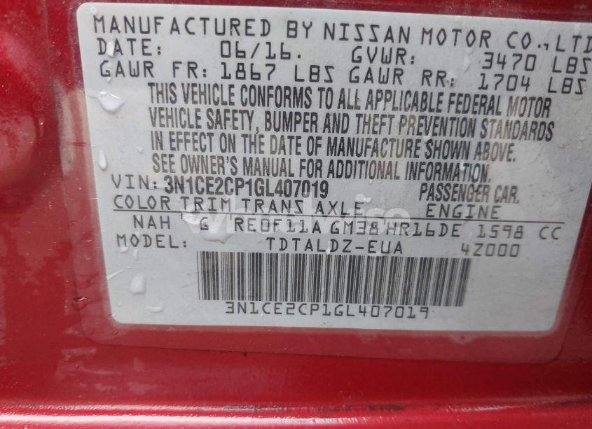 Photo 9 of 2016 Nissan Versa NOTE SV (VIN 3N1CE2CP1GL407019)