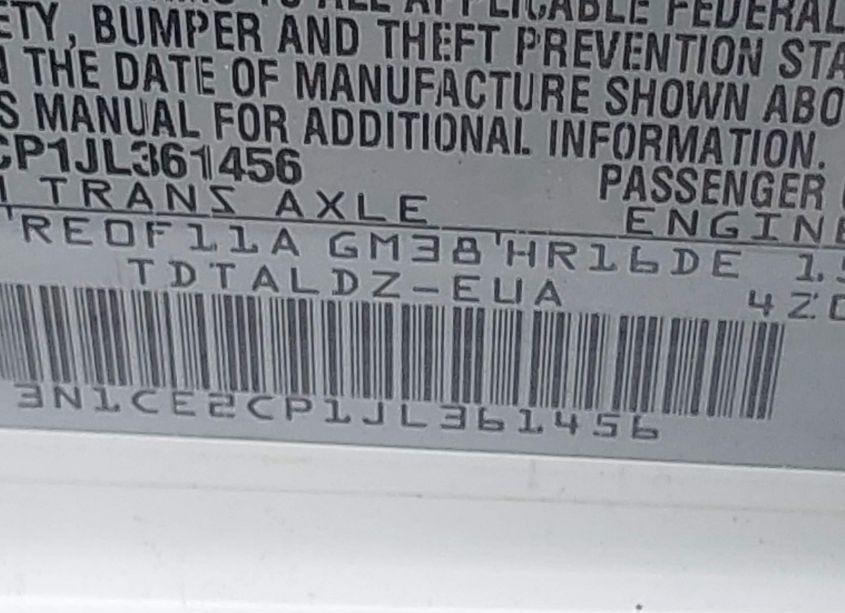 Photo 9 of 2018 Nissan Versa NOTE SV (VIN 3N1CE2CP1JL361456)