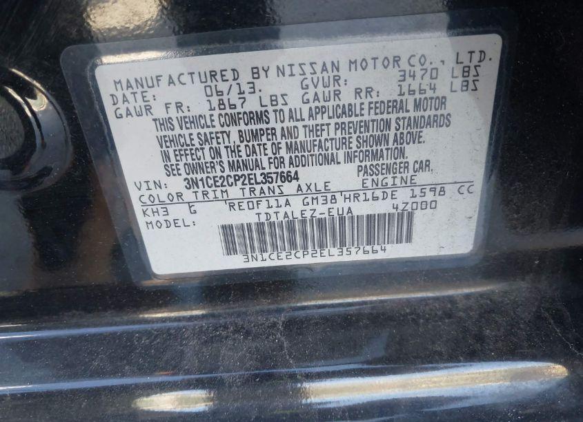 Photo 9 of 2014 Nissan Versa NOTE SV (VIN 3N1CE2CP2EL357664)