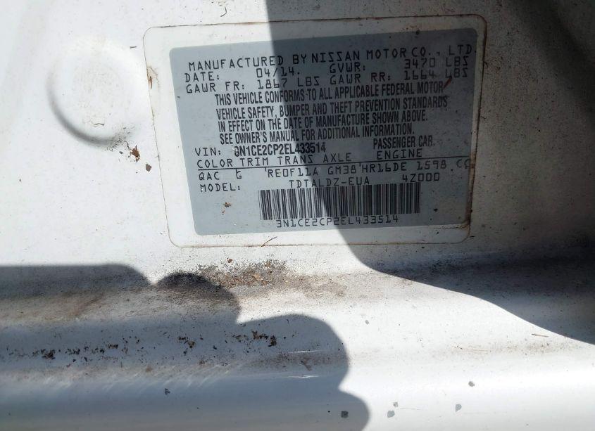 Photo 9 of 2014 Nissan Versa NOTE SV (VIN 3N1CE2CP2EL433514)