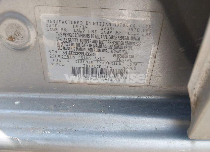 Photo 9 of 2014 Nissan Versa NOTE S (SR) (VIN 3N1CE2CP2EL435649)