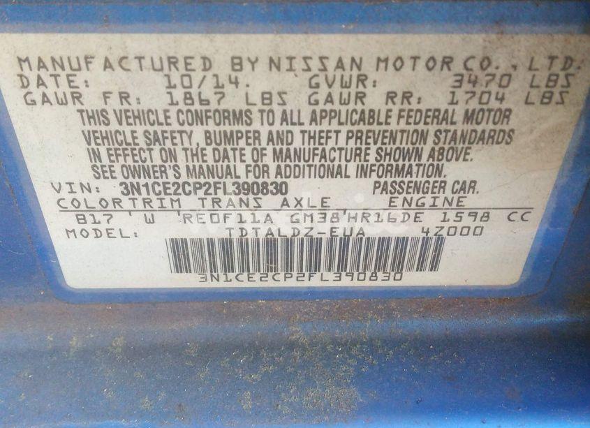 Photo 9 of 2015 Nissan Versa NOTE SV (VIN 3N1CE2CP2FL390830)