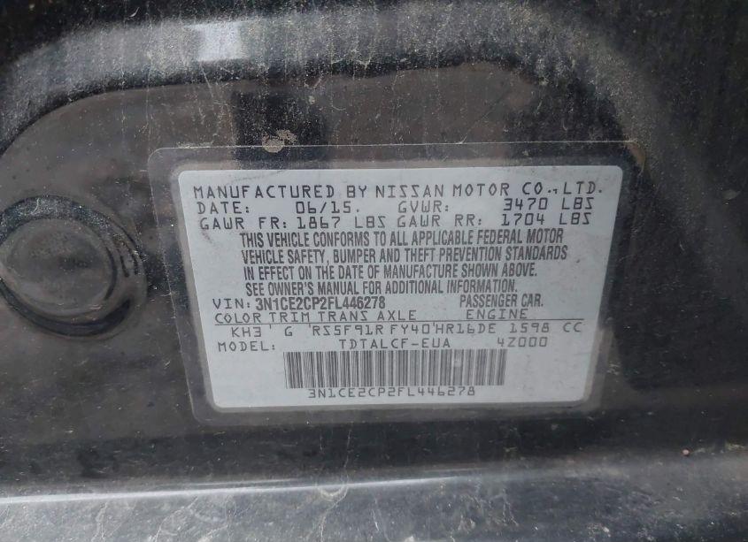 Photo 9 of 2015 Nissan Versa NOTE S (SR) (VIN 3N1CE2CP2FL446278)