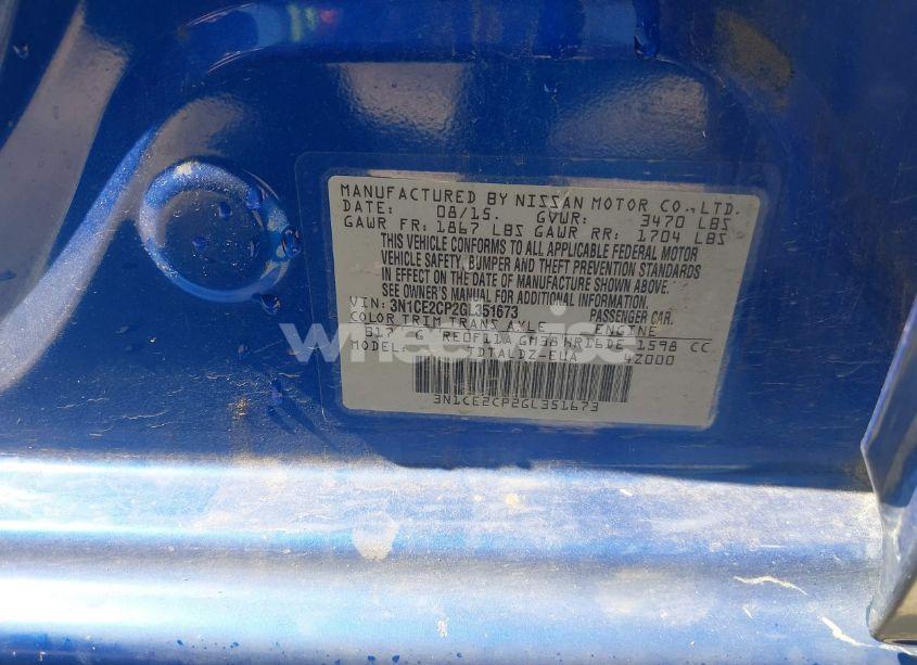 Photo 9 of 2016 Nissan Versa NOTE S (SR)/S PLUS/SL/SR/SV (VIN 3N1CE2CP2GL351673)