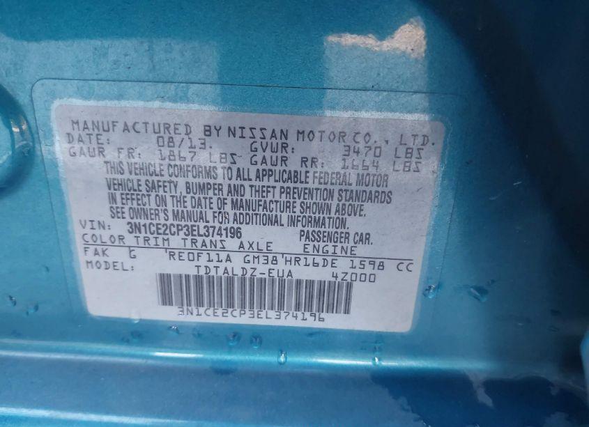 Photo 9 of 2014 Nissan Versa NOTE SV (VIN 3N1CE2CP3EL374196)